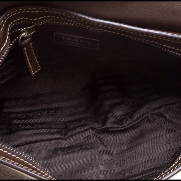 Prada Brown Leather Studded Shoulder Bag - Picture 4 of 7